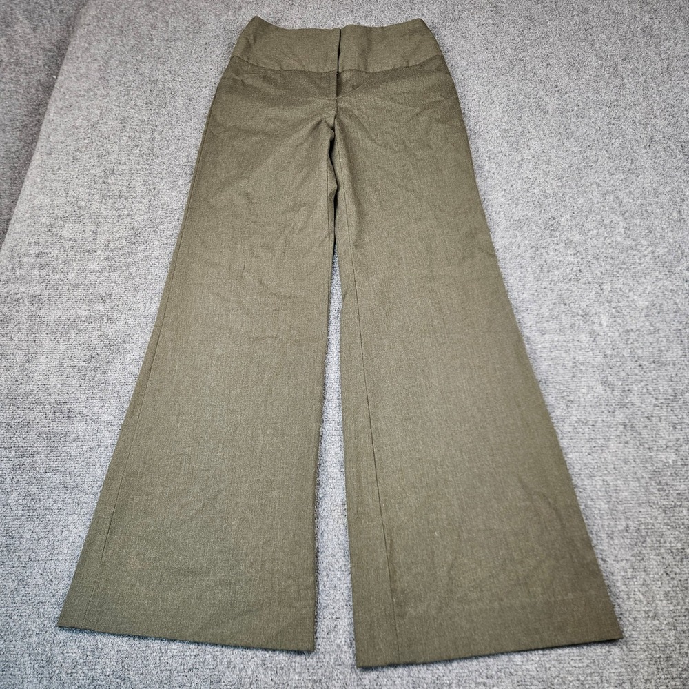 Antonio Melani Olive Green Wide Leg Dress Pants High Waisted Trousers Size 2